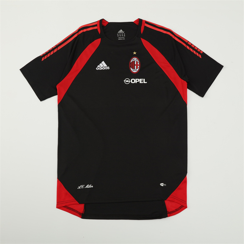 2007/08 AC Milan Retro Short Sleeves Training Jersey - Black