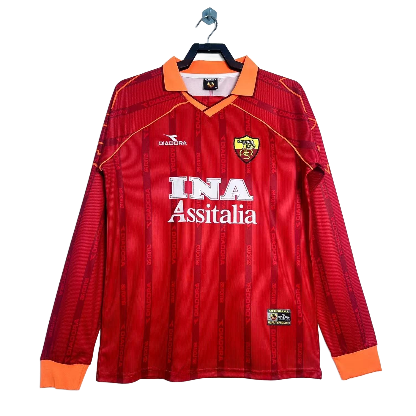 As Roma Retro Roma 99/00 Home Jersey Long Sleeves S-XXL